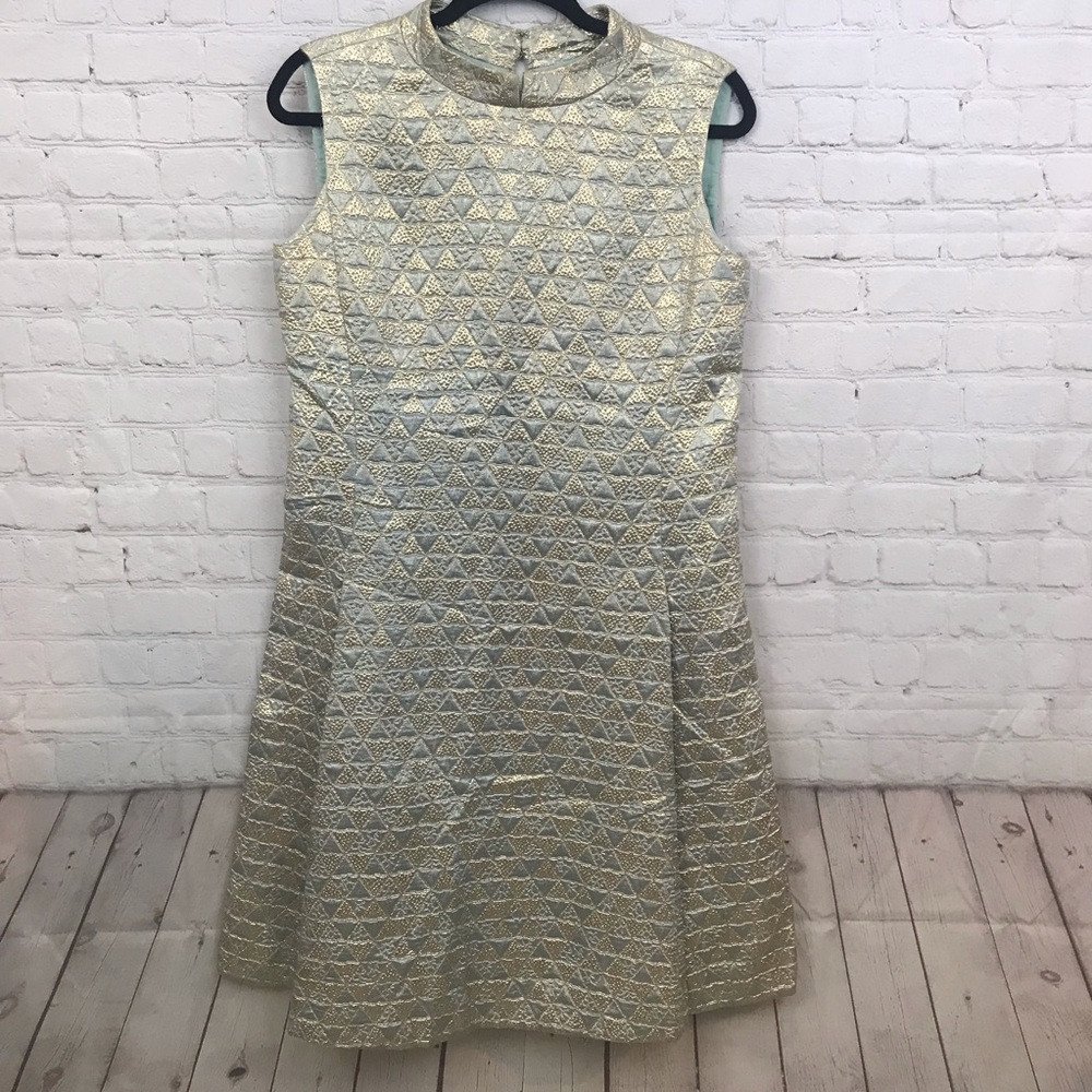 Vintage gold and green dress, size 12